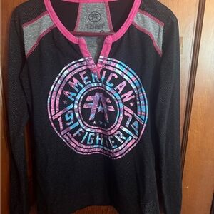 American Fighter Charcoal and Magenta Tank